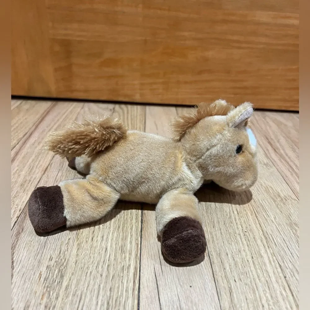 Aurora World Mini Flopsie Prancer Plush Toy 8in Tan Horse Stuffed Animal